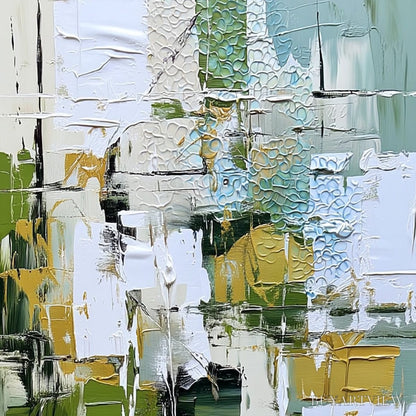 BUYARTVIEW Terrace View – Textured Abstract Impasto Landscape Painting - image 3