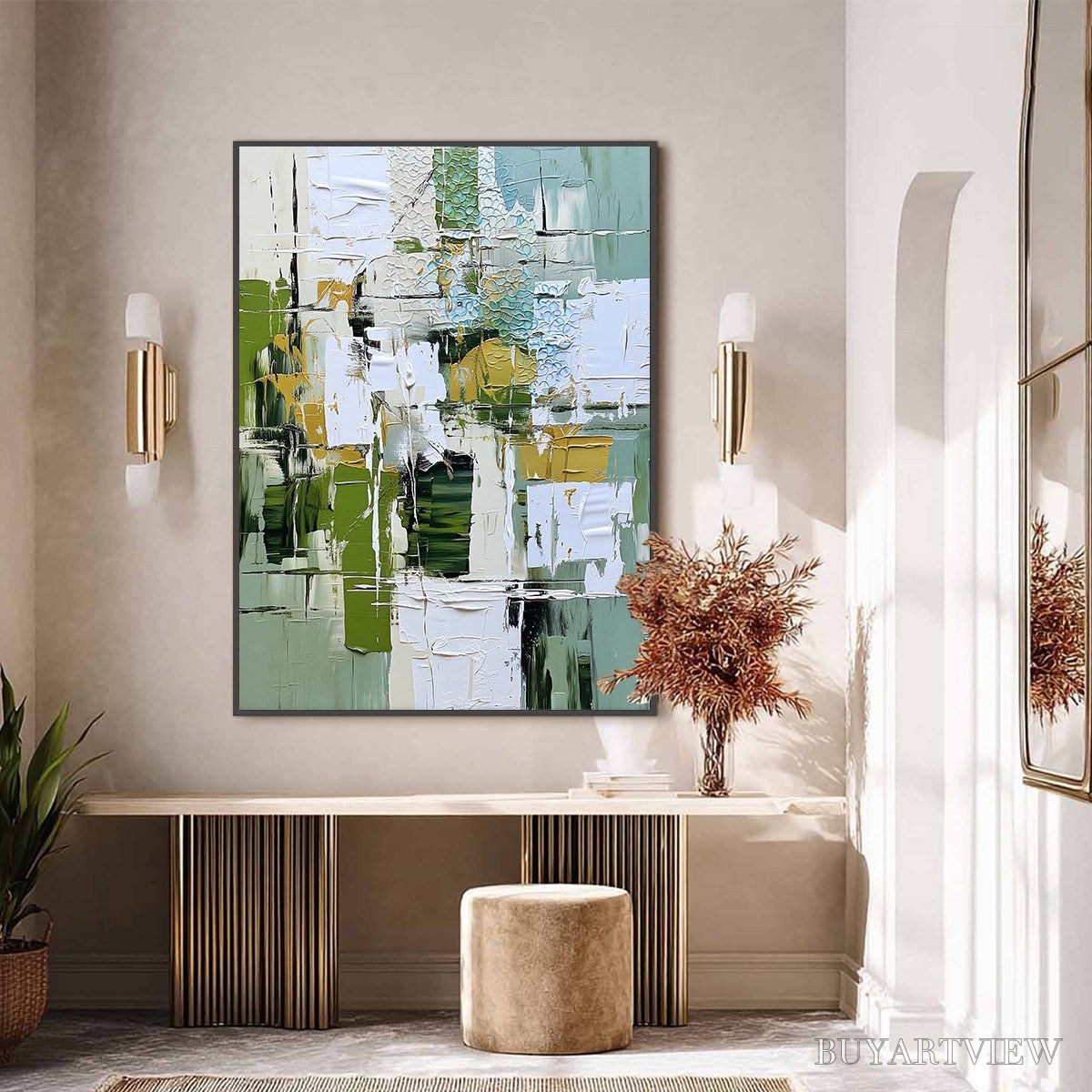 BUYARTVIEW Terrace View – Textured Abstract Impasto Landscape Painting - image 6