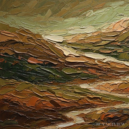 BUYARTVIEW Terra Vista – Heavily Textured Abstract Landscape Oil Painting - image 3