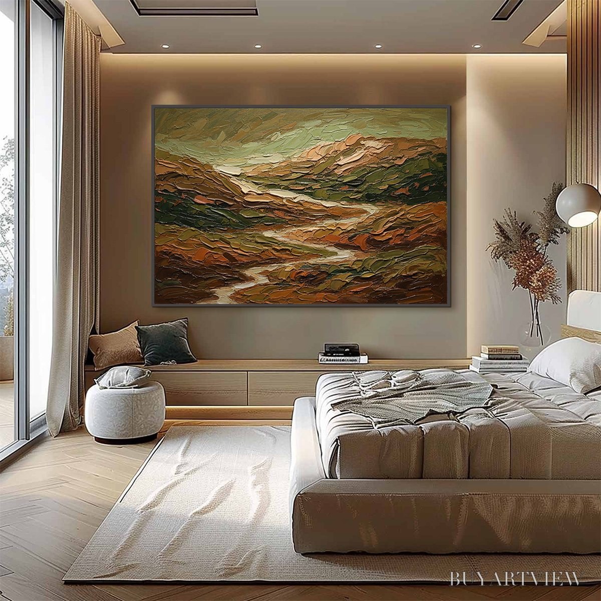 BUYARTVIEW Terra Vista – Heavily Textured Abstract Landscape Oil Painting - image 4