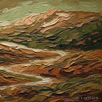 BUYARTVIEW Terra Vista – Heavily Textured Abstract Landscape Oil Painting - image 5