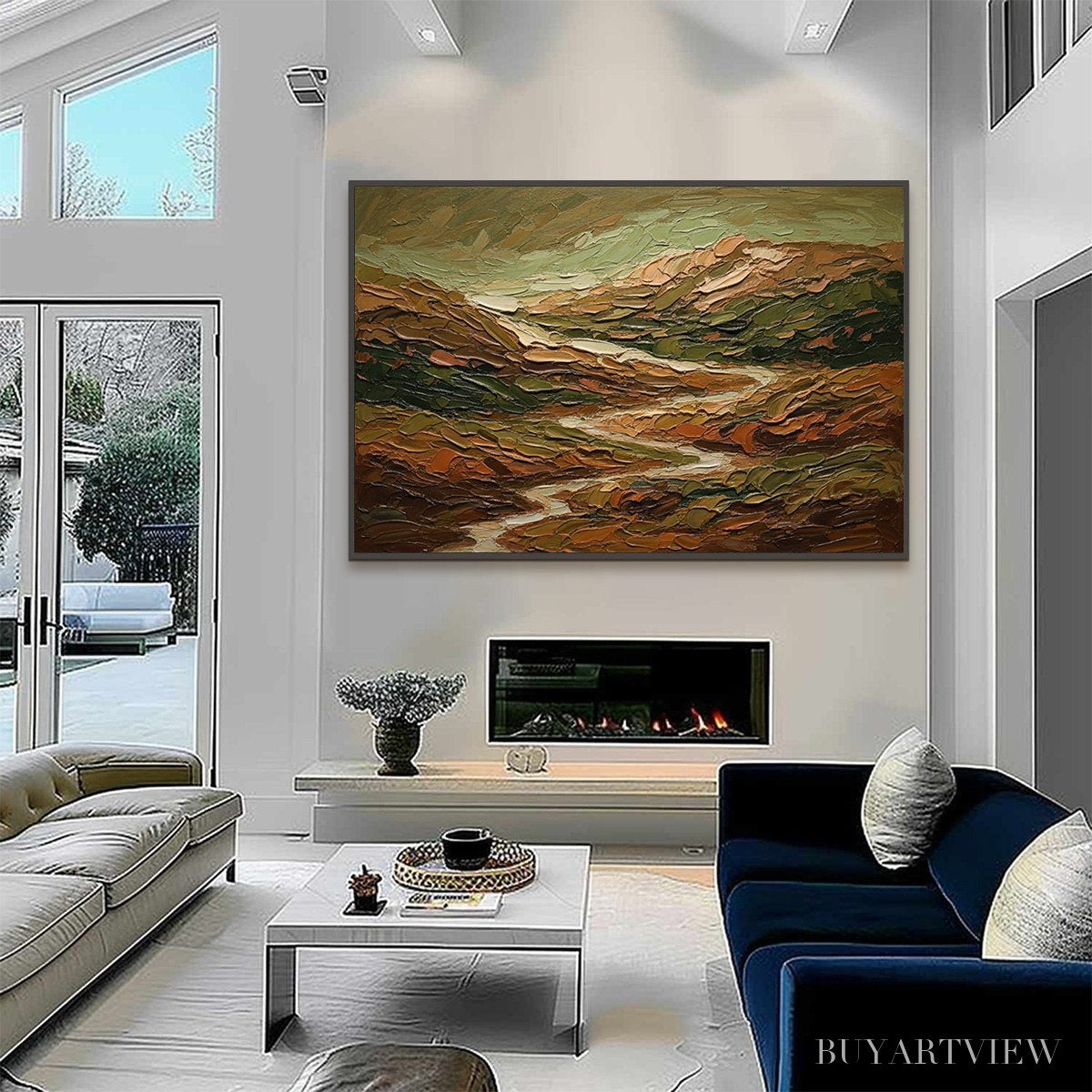 BUYARTVIEW Terra Vista – Heavily Textured Abstract Landscape Oil Painting - image 6