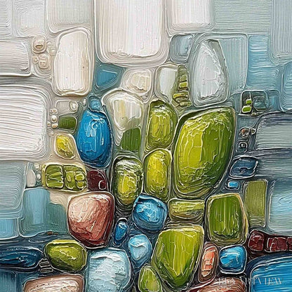 BUYARTVIEW Riverbed Gems – Textured Vertical Abstract Impasto - image 3