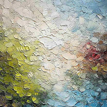 BUYARTVIEW Lakeside Reverie – Textured Abstract Landscape Impasto Oil Painting - image 5