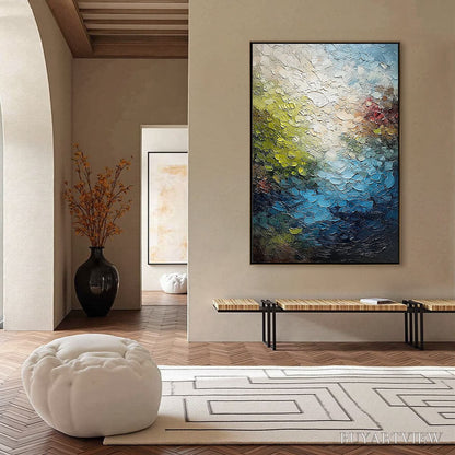 BUYARTVIEW Lakeside Reverie – Textured Abstract Landscape Impasto Oil Painting - image 6