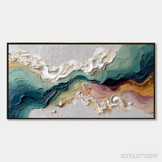 BUYARTVIEW Terraflux – Large Abstract Landscape Heavy Texture Palette Knife Painting - image 1