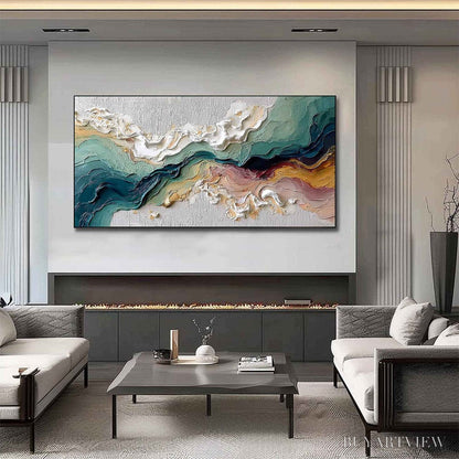 BUYARTVIEW Terraflux – Large Abstract Landscape Heavy Texture Palette Knife Painting - image 4