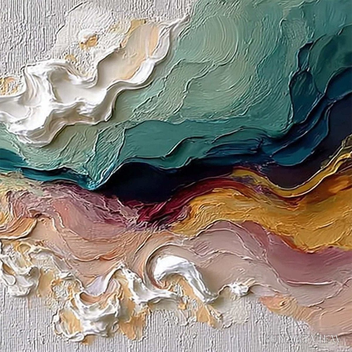 BUYARTVIEW Terraflux – Large Abstract Landscape Heavy Texture Palette Knife Painting - image 5