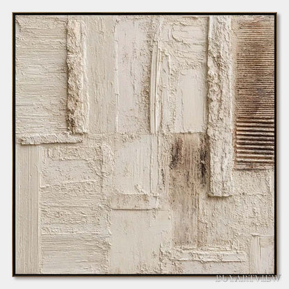 BUYARTVIEW Strata – Textured Wabi Sabi Abstract Painting in Neutral Tones - image 1