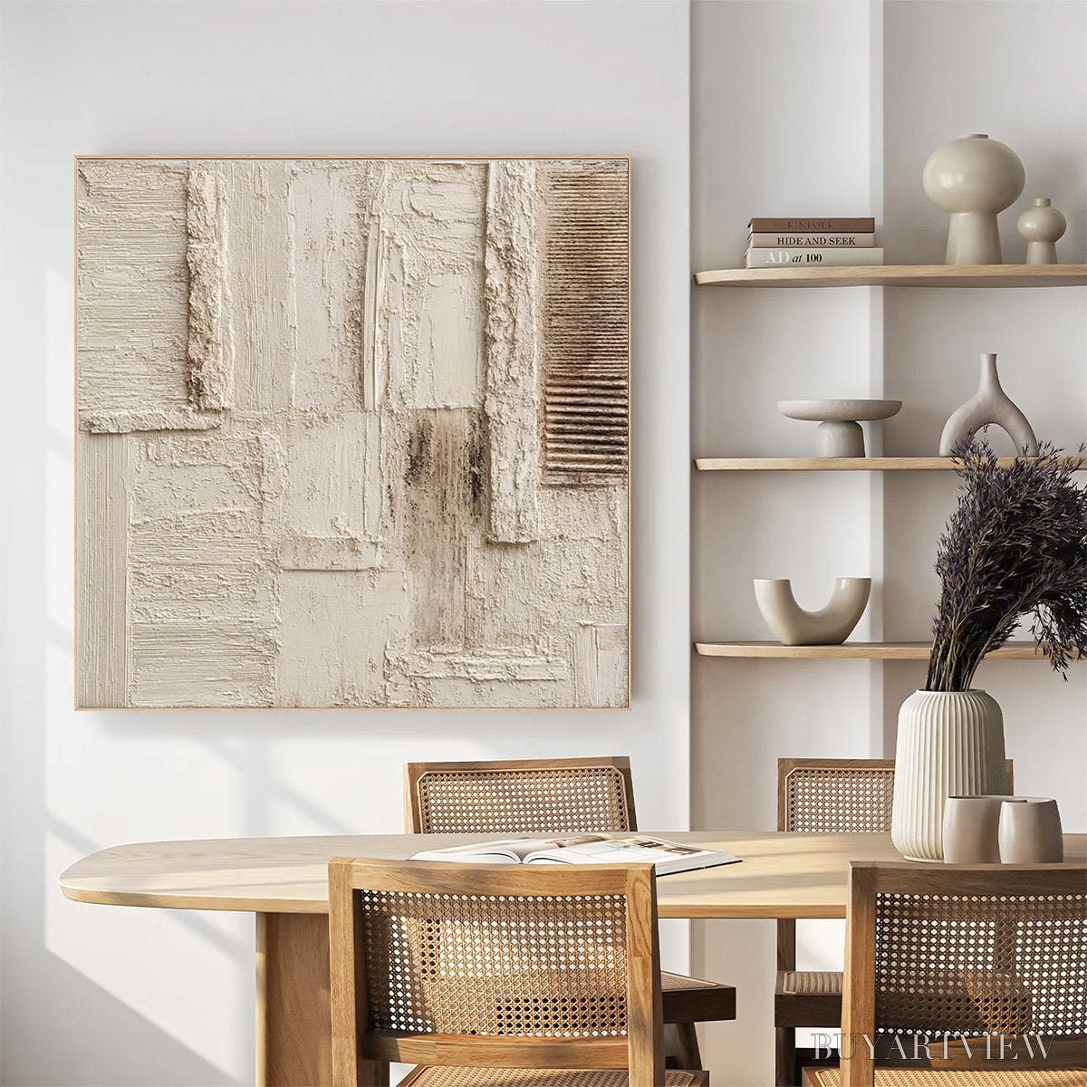 BUYARTVIEW Strata – Textured Wabi Sabi Abstract Painting in Neutral Tones - image 6