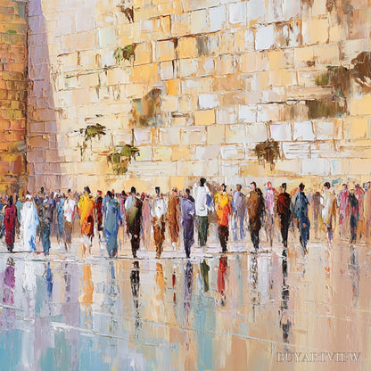 BUYARTVIEW Stones of Reverence – Textured Palette Knife Painting of a Historic Pilgrimage - image 3