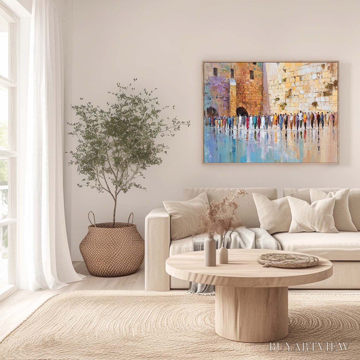 BUYARTVIEW Stones of Reverence – Textured Palette Knife Painting of a Historic Pilgrimage - image 4