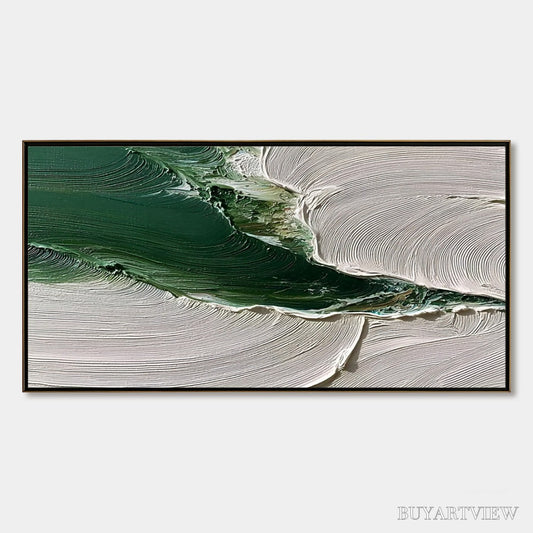 BUYARTVIEW Verdant Rift – Heavy Texture Abstract Landscape Oil Painting - image 1