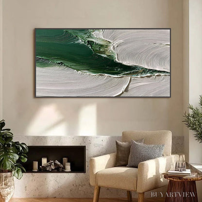 BUYARTVIEW Verdant Rift – Heavy Texture Abstract Landscape Oil Painting - image 2