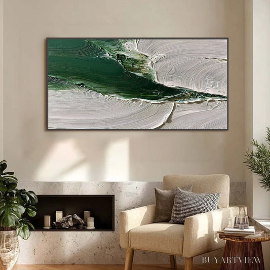 BUYARTVIEW Verdant Rift – Heavy Texture Abstract Landscape Oil Painting - image 2