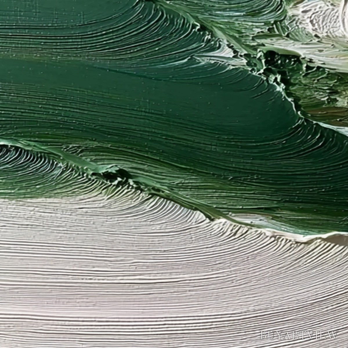 BUYARTVIEW Verdant Rift – Heavy Texture Abstract Landscape Oil Painting - image 5
