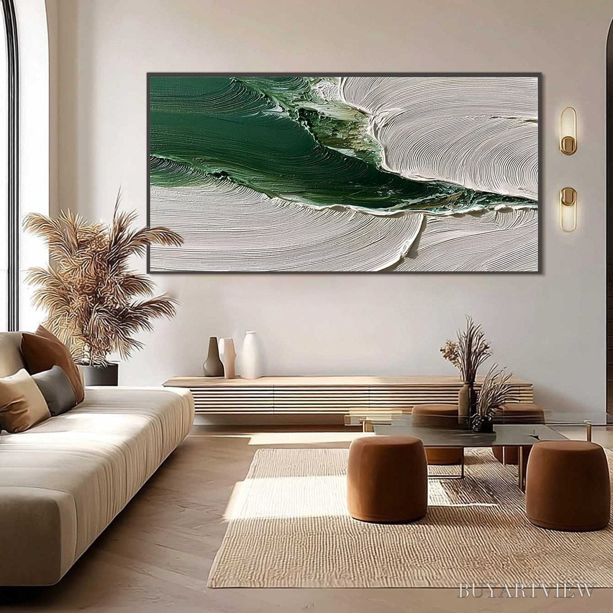 BUYARTVIEW Verdant Rift – Heavy Texture Abstract Landscape Oil Painting - image 6