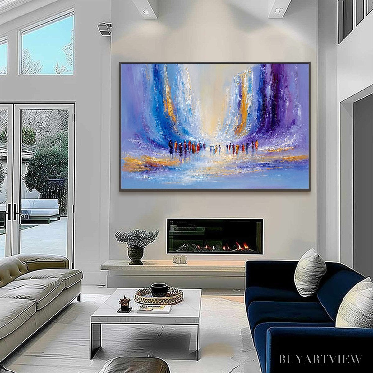 BUYARTVIEW Convergence – Large Colorful Abstract Figurative Oil Painting - image 4