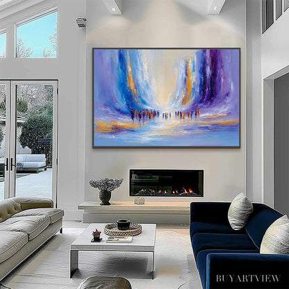 BUYARTVIEW Convergence – Large Colorful Abstract Figurative Oil Painting - image 4