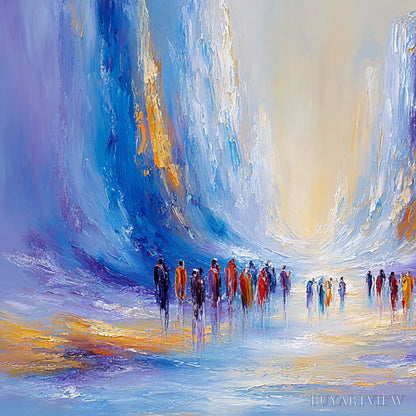 BUYARTVIEW Convergence – Large Colorful Abstract Figurative Oil Painting - image 5