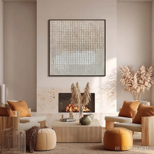 BUYARTVIEW Silent Rhythm – Textured Wabi Sabi Abstract Painting in Neutral Tones - image 2
