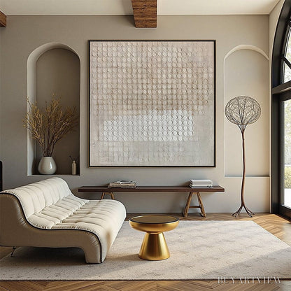 BUYARTVIEW Silent Rhythm – Textured Wabi Sabi Abstract Painting in Neutral Tones - image 4