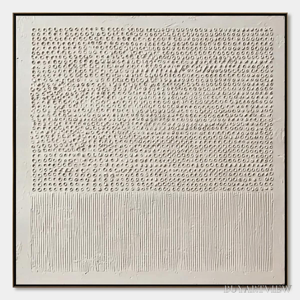 BUYARTVIEW Codex of Calm – Large Square Textured Wabi Sabi Abstract Painting - image 1