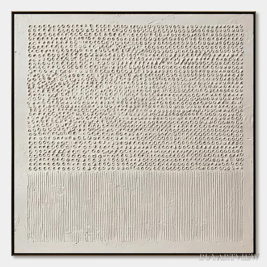 BUYARTVIEW Codex of Calm – Large Square Textured Wabi Sabi Abstract Painting - image 1
