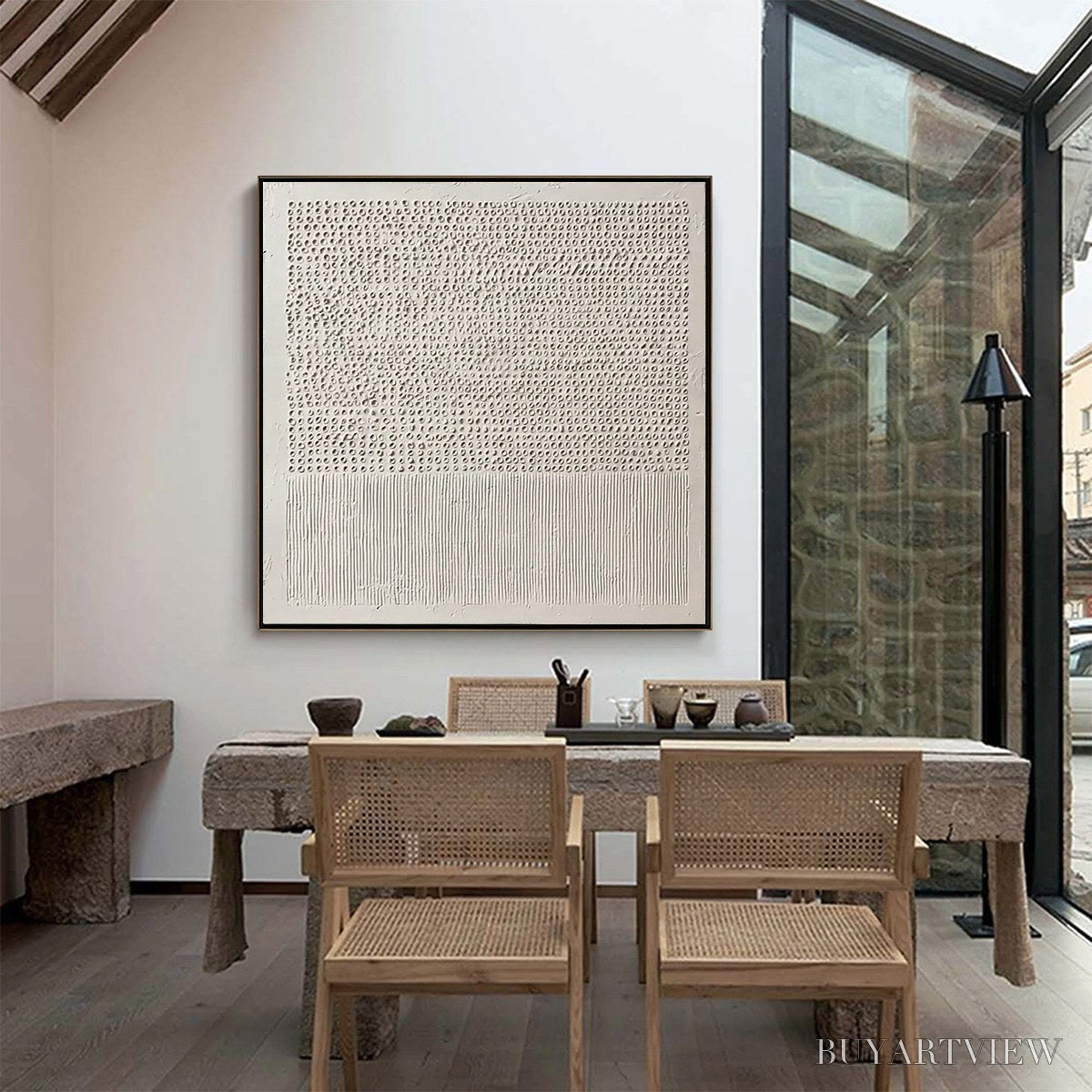 BUYARTVIEW Codex of Calm – Large Square Textured Wabi Sabi Abstract Painting - image 4
