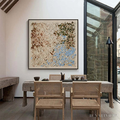 BUYARTVIEW Earth'S Mosaic – Textured Wabi Sabi Abstract Landscape Oil Painting - image 2