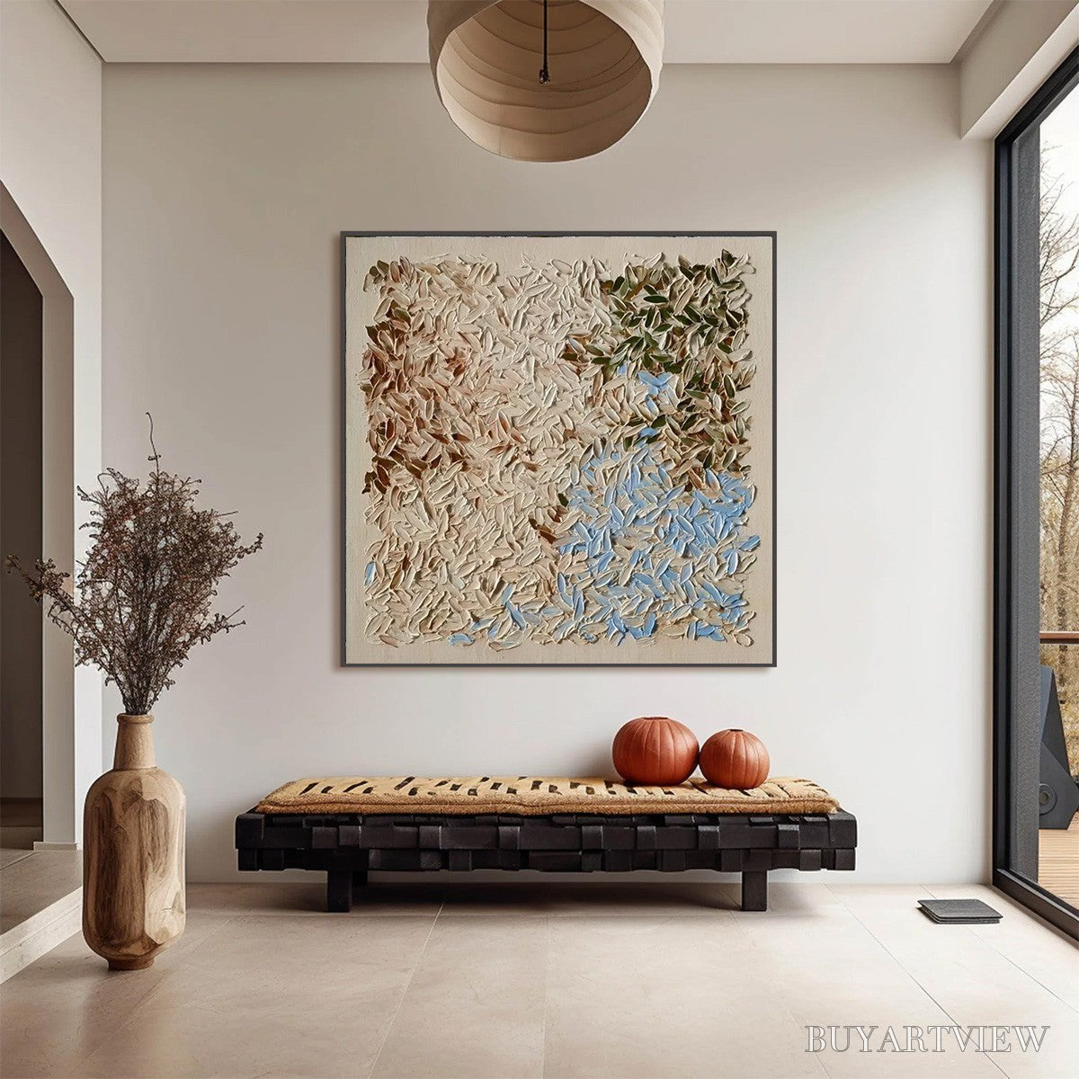 BUYARTVIEW Earth'S Mosaic – Textured Wabi Sabi Abstract Landscape Oil Painting - image 4