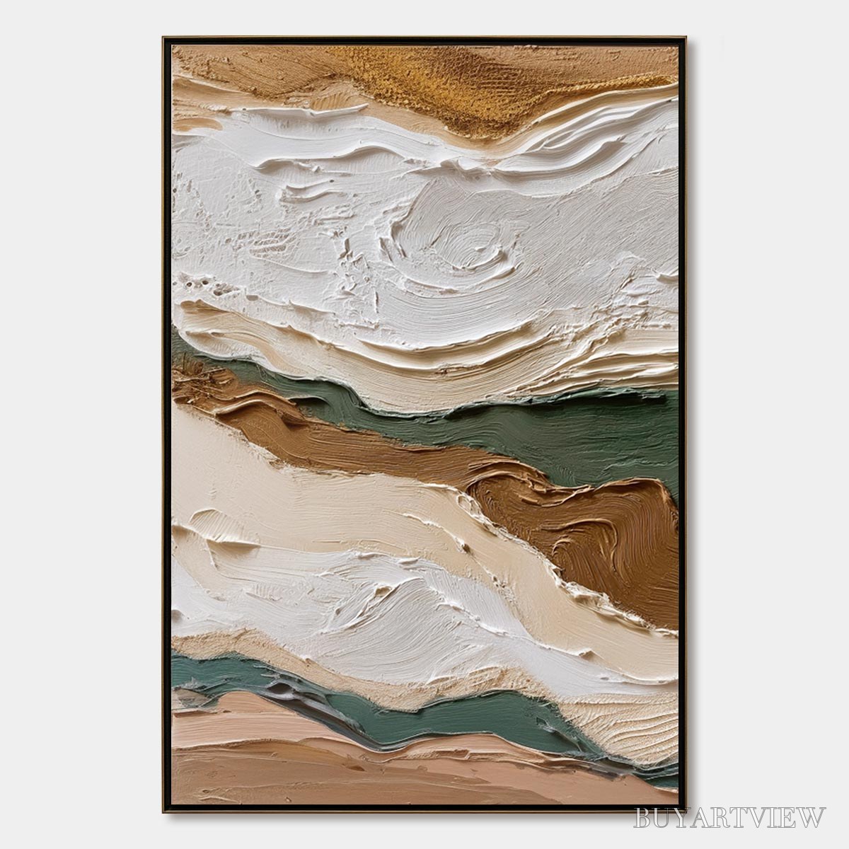BUYARTVIEW Terra Veins – Textured Wabi Sabi Abstract Earth Landscape Painting - image 1