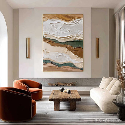 BUYARTVIEW Terra Veins – Textured Wabi Sabi Abstract Earth Landscape Painting - image 2