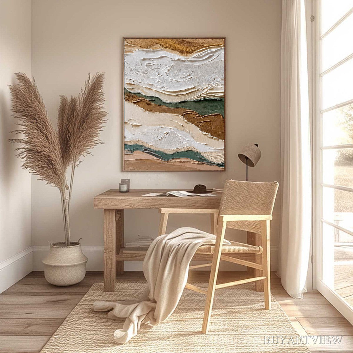 BUYARTVIEW Terra Veins – Textured Wabi Sabi Abstract Earth Landscape Painting - image 6