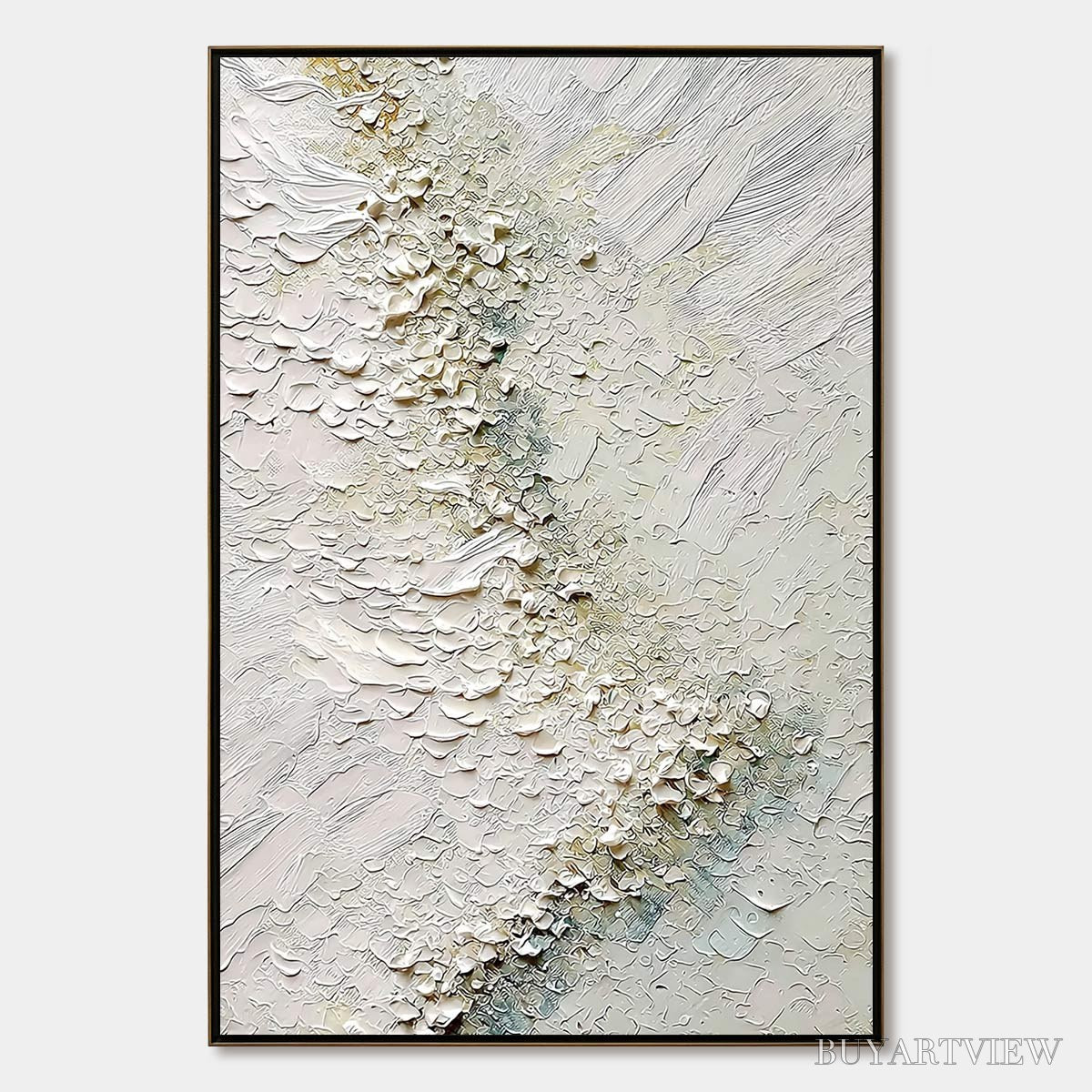 BUYARTVIEW Aegean Foam – Heavily Textured Wabi Sabi Abstract Painting - image 1