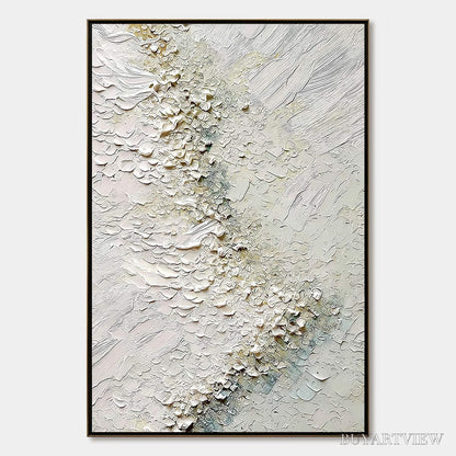 BUYARTVIEW Aegean Foam – Heavily Textured Wabi Sabi Abstract Painting - image 1