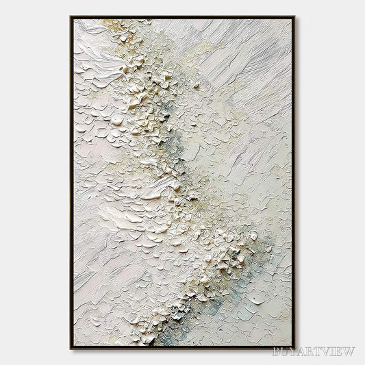 BUYARTVIEW Aegean Foam – Heavily Textured Wabi Sabi Abstract Painting - image 1