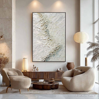 BUYARTVIEW Aegean Foam – Heavily Textured Wabi Sabi Abstract Painting - image 4