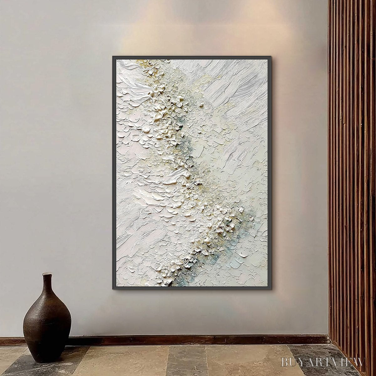 BUYARTVIEW Aegean Foam – Heavily Textured Wabi Sabi Abstract Painting - image 6