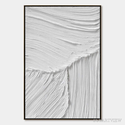 BUYARTVIEW Serene Rift – Large Textured White Minimalist Abstract Painting - image 1