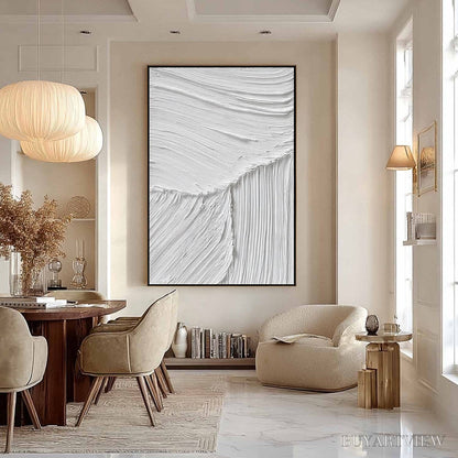 BUYARTVIEW Serene Rift – Large Textured White Minimalist Abstract Painting - image 6
