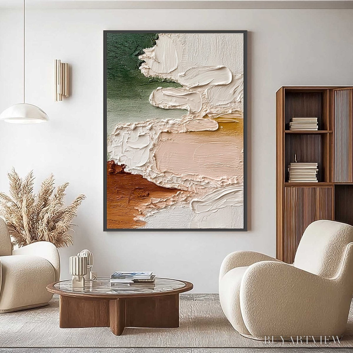 BUYARTVIEW Earthen Veil – Textured Abstract Earth Tone Impasto - image 2