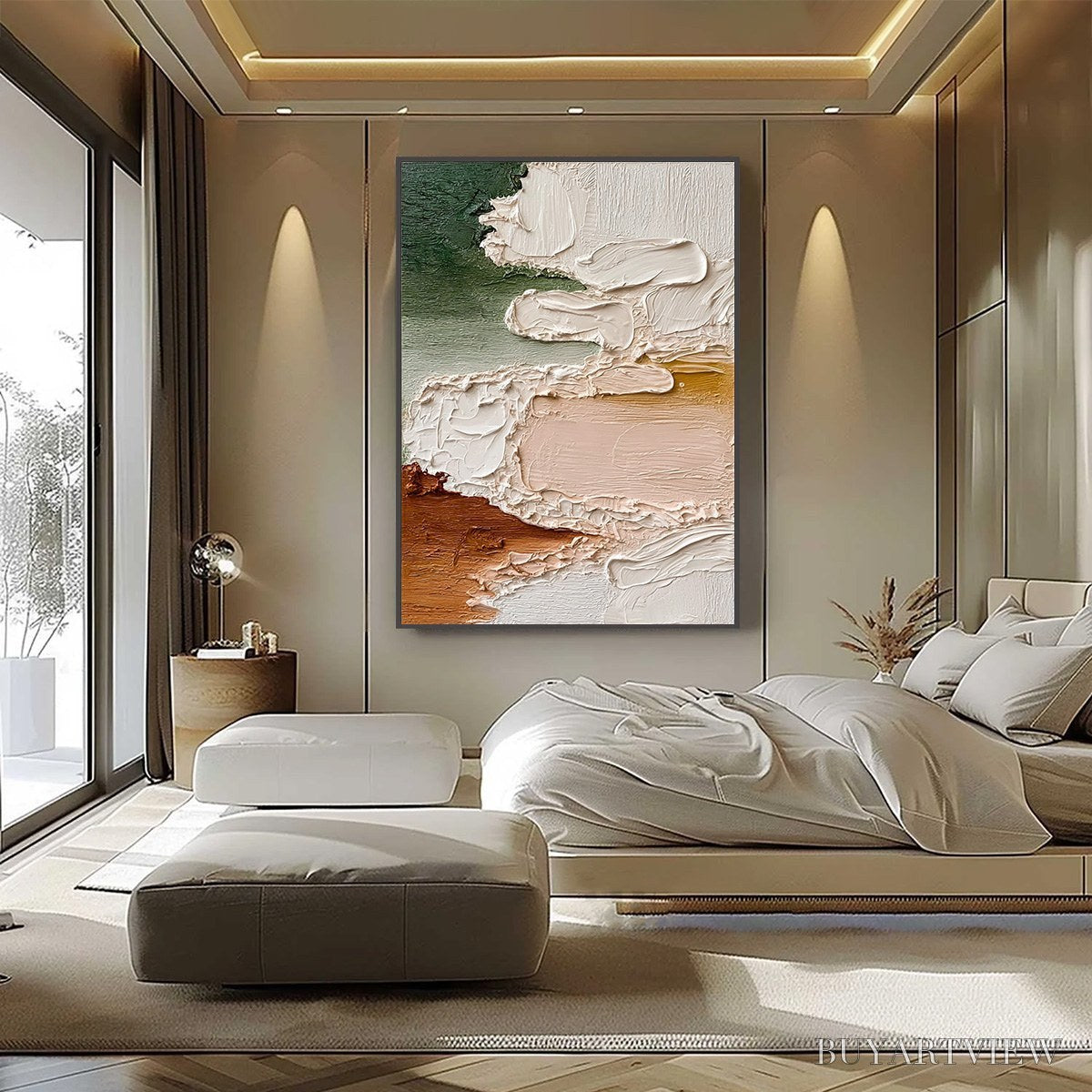 BUYARTVIEW Earthen Veil – Textured Abstract Earth Tone Impasto - image 6