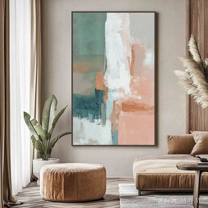 BUYARTVIEW Coastal Echoes – Muted Tones Abstract Landscape Painting - image 2