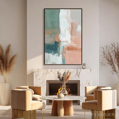 BUYARTVIEW Coastal Echoes – Muted Tones Abstract Landscape Painting - image 6