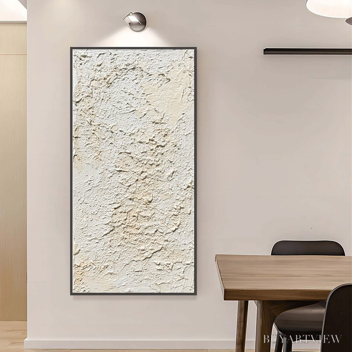 BUYARTVIEW Terra Blanca – Heavy Texture Minimalist Wabi Sabi Painting - image 4