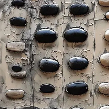 BUYARTVIEW River Stones – Textured Neutral Abstract Oil Painting - image 6
