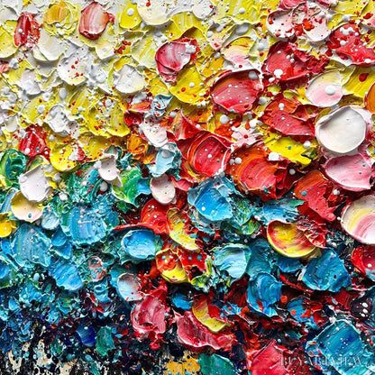 BUYARTVIEW Ready to Ship | Rainbow Burst – Textured Impasto Tree of Life Oil Painting - image 2