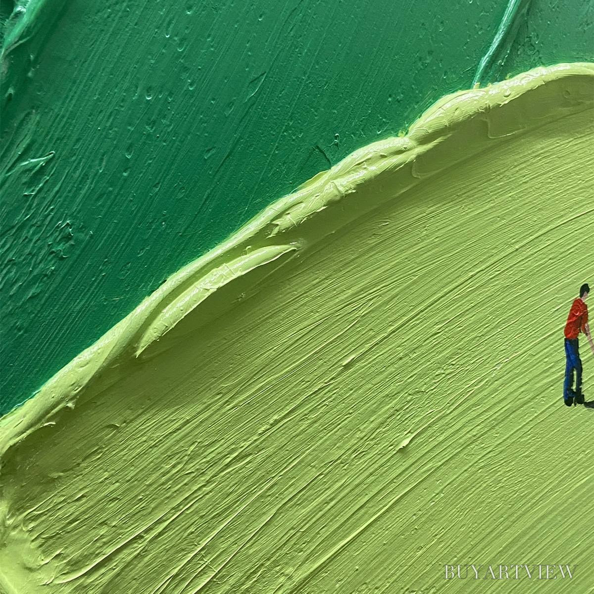 BUYARTVIEW Emerald Fairway – Textured Impasto Golf Scene Painting - image 5
