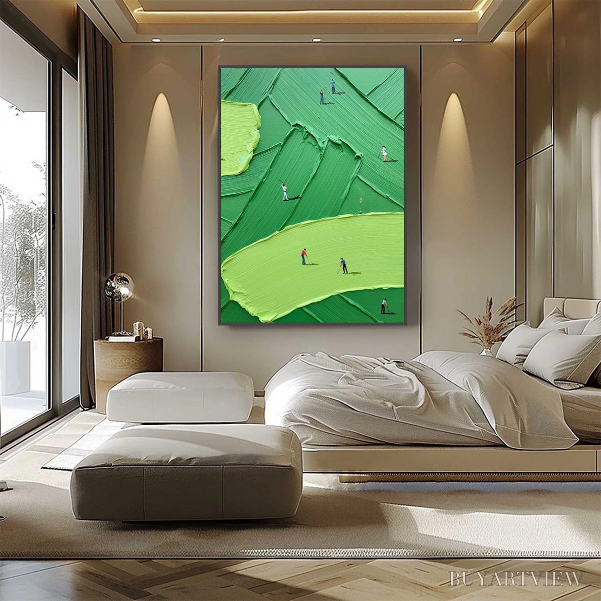 BUYARTVIEW Emerald Fairway – Textured Impasto Golf Scene Painting - image 6